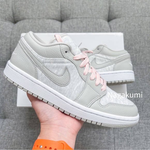 Jordan Shoes - 🤍 nike air Jordan 1 low grey pink elephant shoes